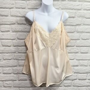 Vtg Dixie Belle Nylon Lace Cami Slip Top Lingerie 4X Bridal Babydoll Boudoir Top